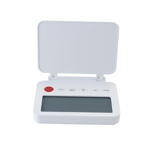 Hoite Reloj despertador digital de viaje, mini, portátil, con retroiluminación, función de repetición de 12-24 h, color blanco, funciona con pilas, plegable, para viajes y dormitorio.