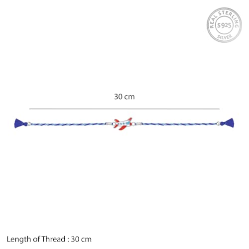 Image of GIVA 925 Silver Plane Rakhi| Raksha Bandhan Rakhi for Kids | Gift for Couple | With Certificate of Authenticity and 925 Stamp