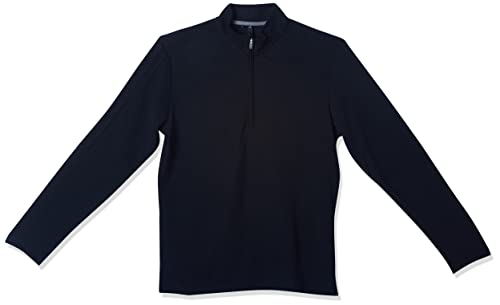 adidas Golf Men's 3-Stripes Quarter Zip Pullover, Black, Large