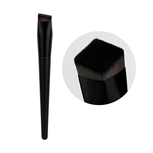 Cintanuota, Square Mouth Angled Liquid Foundation Brush, Thickened Aluminum Tube And Wooden Handle, Rare Full Coverage Face Makeup Brush For Blending Liquid, Cream Or Flawless Powder Makeup (Black) #TOP24