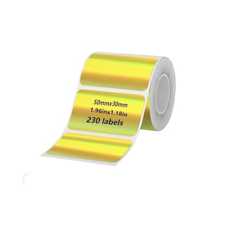 50 × 50 ���M���x���v�����^�X�e�b�J�[���ȔS���J���[���[�U�[���M���X�[�c Phome M110 M200 M120 E210 ���x�����[�J�[(Laser Gold-50x30mm)