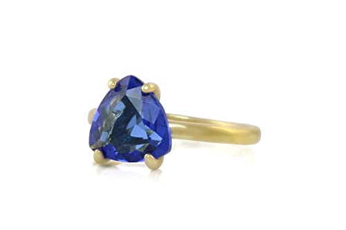 Bague saphir bleu d'exception avec finitions artisanales haut de gamme