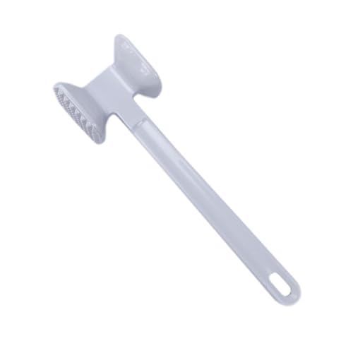 OUNONA Double Sided Meat Hammer Kitchen Steak Tenderizer for Home Restaurant Ergonomic Long Handle Easy Clean Storage Practical Cooking Gadget White
