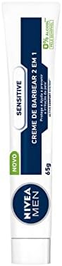 NIVEA MEN Creme de Barbear Sensitive 2 em 1 65g - Para peles sens...