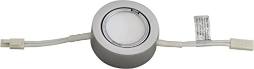 Image of 3 LED Puck Light Kit - Silver Cover with Cool White Light (6,000k) - Under Cabinet and Furniture - 120v /110v - Dimmable - Line-Voltage
