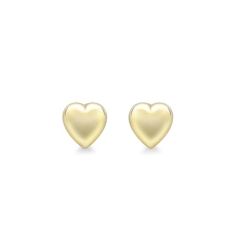 Boucles d'oreilles puce cœur or jaune 9ct cadeau idéal femme
