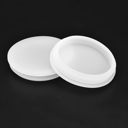 Image of MECCANIXITY 2pcs Silicone Snap in Locking Hole Plugs,60.6mm /2.4 Inch Mounting Diameter Narrow Groove Width 5mm Panel Seal Cover Round for Kitchen Bulkheads Waterproof Sealing Plugs Clear