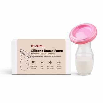 B-Arm Silicone Breast Pump for Breastfeeding Mothers-90ml |100% Food Grade Handsfree Manual Breast Milk Pump |BPA & Phthalate Free Portable Breastfeeding Pump with Lid for Postpartum-image-41