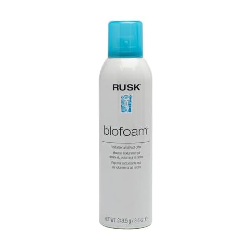 RUSK Blofoam Root Lifting Hair Mousse - Lightweight Volumizing Mousse for Fine Thin & Limp Hair - Maximum Volume Body & Flexible Hold - Soft and Shiny Texture Enhancer (8 oz)
