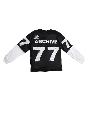 Floerns Boy's Letter Number Print Y2K Jersey Tee Long Sleeve T-Shirt Crew Neck Streetwear Top Drip Outfits