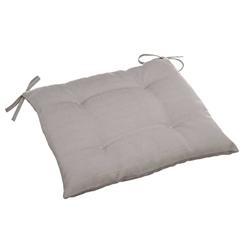 Galette de Chaise carrée 4 Points - 40 x 40 x 4 cm - Polyester - Taupe