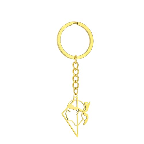 LUTAKU Porte-clés avec pendentif emblème régional de la Corse pour homme et femme en acier inoxydable, Doré 03, taille unique