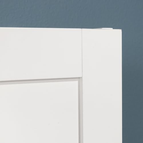Image of Sauder Miscellaneous Tall Storage Cabinet, Kitchen Pantry, Single Door with Adjustable Shelves, White Finish