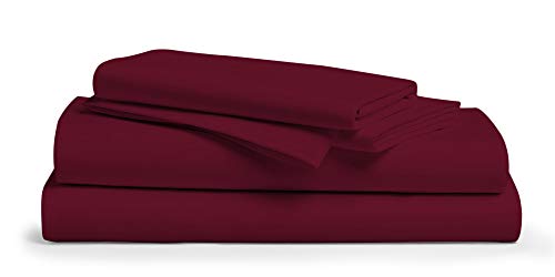 70% Off Discount Pure Egyptian King Size Cotton Bed Sheets Set (King, 1000 Thread Count) Burgundy Sheets and Pillow Cases (4 Pc) – Egyptian Cotton Sheets King Size Bed- Sateen Weave Sheets- 18” King Deep Pocket Sheets