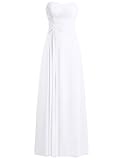 JAEDEN Beach Wedding Dresses for Bride Strapless Sweetheart Bridal Gown Chiffon Pleat Wedding...