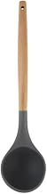 Concha para Servir Feijão Sopa cabo Madeira Silicone CINZA 32cm Antiaderente Grande MARAMASHOP
