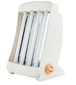 Solarium facial GB 904 Profesional UV Bronceador Blanco Crema 65 W de potencia, con 2 gafas de protección, diseño compacto para bronceado facial