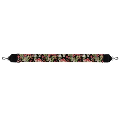 Image of TODIYADDU Red Mushroom Wide Purse Straps Replacement Crossbody Berry Fruit Crossbody Purse Strap Guitar Purse Strap Crossbody Suitable for Valentine's Day Gifts Crossbody Handbag Tote Canvas Bag