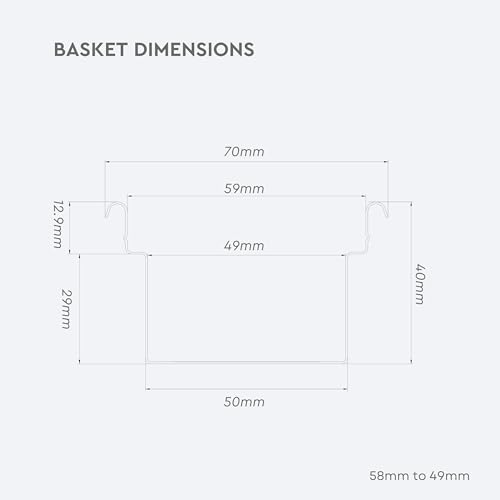 Image of Normcore 58mm to 49mm Step-Down Portafilter Basket Kit, CNC-machined From a Solid Block of 304 Stainless Steel, 0.18mm Holes, Includes Dosing Funnel, 49mm Puck Screen, 200 Papers Filter