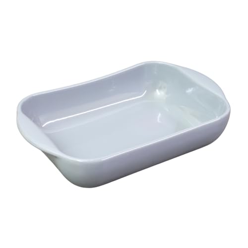UNIQUE HOME LIVING 1.3L Baking Dish, 27.6cm Casserole Dish for Oven, Stoneware Roasting Pan, Rectangular Lasagna Pan Deep with Handles for Baking, Microwave/Oven/Freezer/Dishwasher Safe, Grey