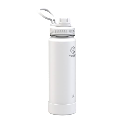 Image of Takeya Actives Stainless Steel Water Bottle, Insulated Spout Lid, Keeps Drinks Cold 24 Hrs, Leakproof, Durable, Dishwasher Safe, Ideal for Gym, Travel, Fits Most Cup Holders, 24 oz /Arctic