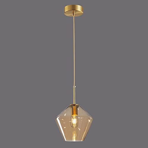 Plafonnier en verre ambre de style industriel post-minimaliste pour décoration loft
