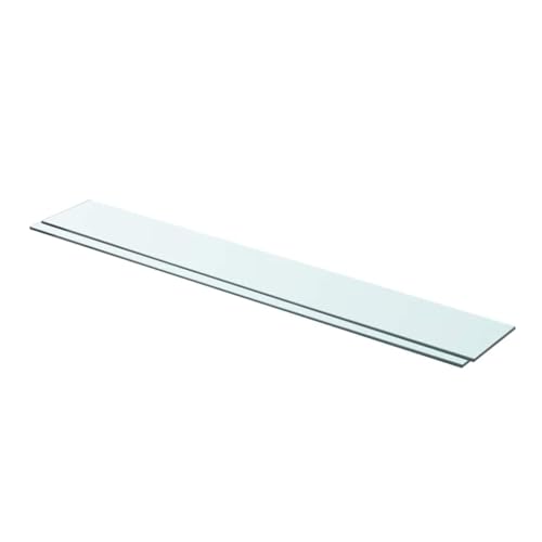 SooIarix 2 baldas de cristal transparente 90 x 12 cm, vidrio templado templado de 8 mm de grosor, estantería flotante para pared de láminas, alta capacidad de carga 15 kg