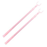 Hohopeti 2pcs Telescoping Clothes Reach Poles 1m Retractable Clothing Rods Adjustable Clothes Drying Sticks for Balcony and Wardrobe, Portable Pink Closet Poles for Home Laundry