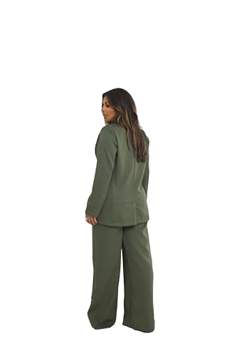 Blazer Feminino Alfaiataria Alongado Social Terninho (BR, Alfa, P, Regular, Regular, Verde)