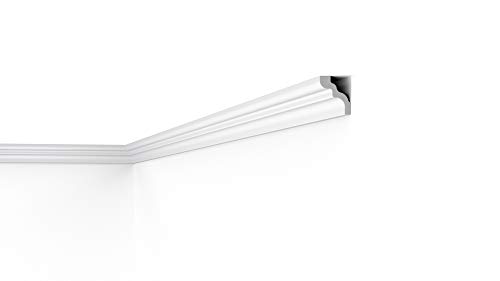 Cornisa/Moldura decorativa techo blanca NMC NOMASTYL® D 49X42X2000mm Poliestireno 2 metros