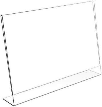 My Shopfittings Slant Back Acrylic Sign Holder A7, Landscape Frame for Signs, Brochures, Flyers, Menus, Posters - Clear Plastic Display Stand for Home, Office, Store - Multipacks Available (10)