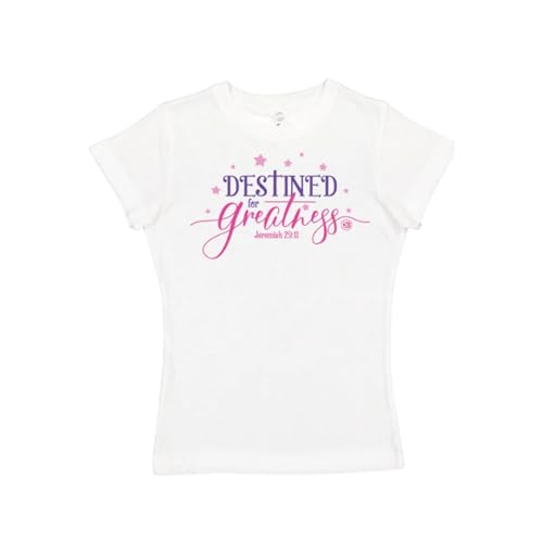 Destined for Greatness Girls T-Shirt, X-Small - XLarge White