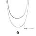 Carol Bela 925 Sterling Silver Plated Double Herringbone Chain Necklace for Women – 45cm Layered Hypoallergenic Brazilian Semi-Jewelry Gift
