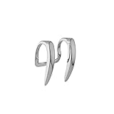 L'VOW Cyber-punk Liquid Fake Lip Ring for Women Men Party Non-Piercing Lip Cuff Body Jewelry Accessories(Silver-2)