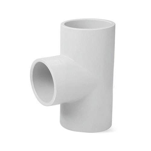 New ware UPVC (Unplasticized Polyvinyl Chloride) Plain Tee for Pipe Fitting Joints Size 1/2 inch Lead and harm-free 3 way 90 degree (Pack of 10)