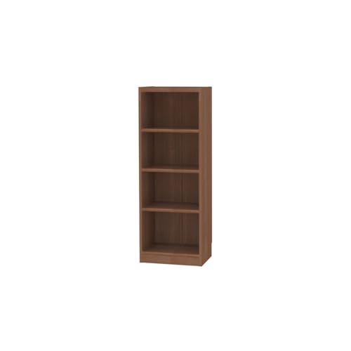 白井産業 【タナリオ オーダーメイド タイプ】 木製 本棚 ラック 高さ120 幅40 奥行29cm 隙間収納 ブラウンウォールナット1 棚板3枚(TNL-EM12040MTF2MW)
