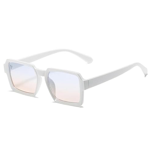 Lunettes de soleil vintage haute qualité | Finition élégante monture blanche et verres roses