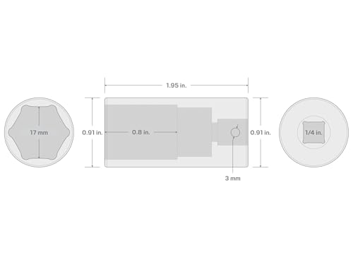 Image of TEKTON 1 /4 Inch Drive x 17 mm Deep 6-Point Impact Socket | SID03117