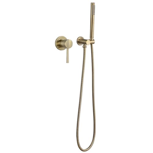 Robinet de douche pour baignoire encastré anti-traces en or brossé