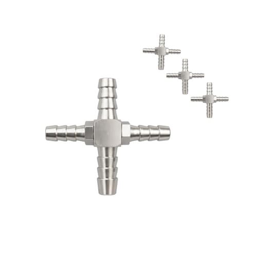 Image of Dental Chair Parts 4mm 4-Way Joint (Pack of 3) | Brass Connector for Dental Unit Water Pipe | Durable & Lightweight