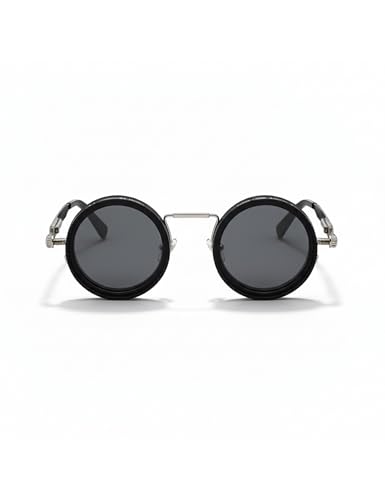 Image of 4Flaunt Spyn ND9 Adjustable Round Sunglasses with ND Filter - Stainless Steel Frame, Gojo Inspired Design, Polarized TAC Lenses & UV400 Protection