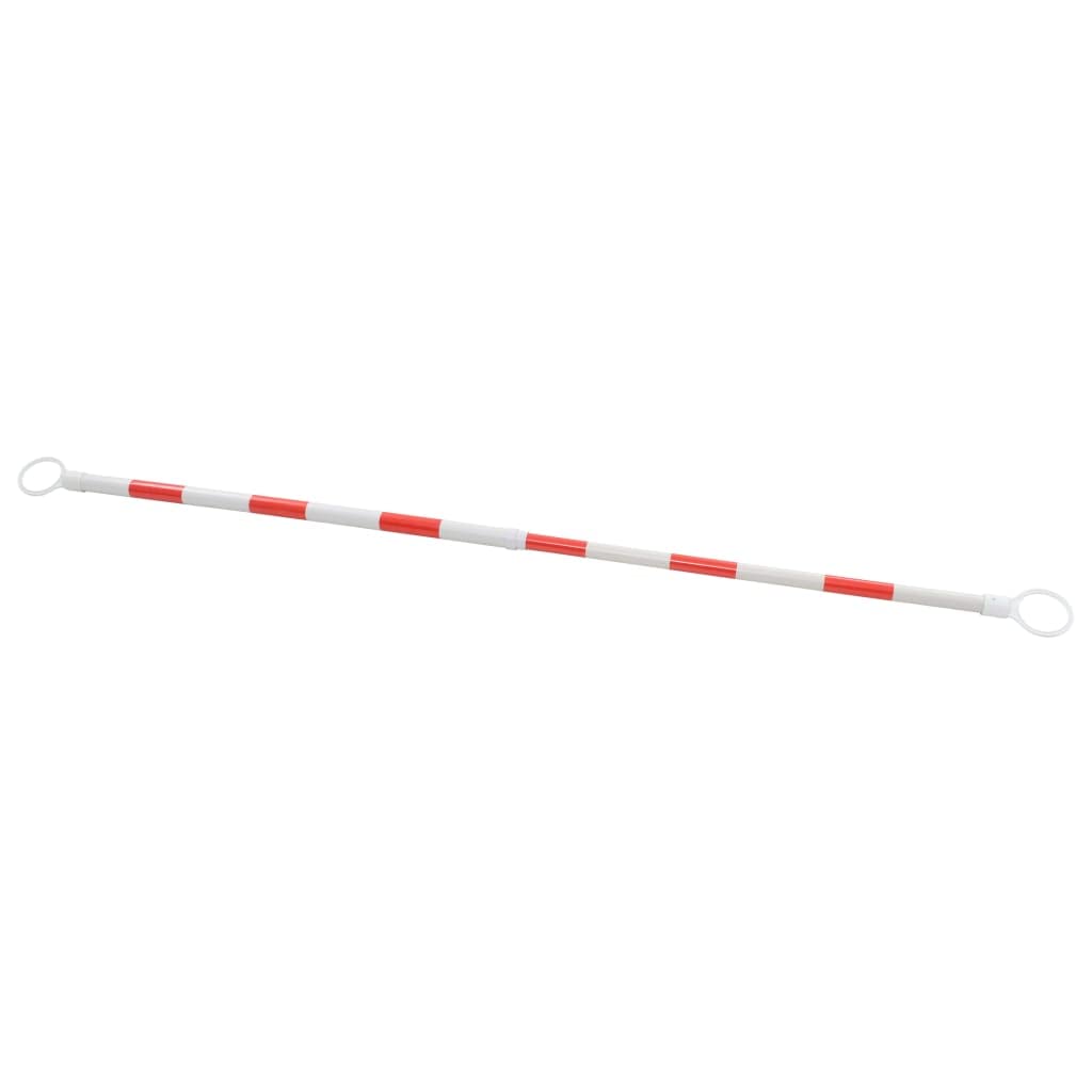 Barre rétractable en Plastique pour cônes de signalisation, Longueur Ajustable 116-197 cm, Lot de 2, Bandes réfléchissantes, idéale pour sécurité routière, Parking et Zone de Chantier