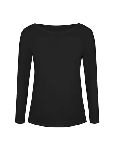 Hilinker Women's Off Shoulder Tops Long Sleeve Graphic Tees Casual Loose Boat Neck T Shirts3