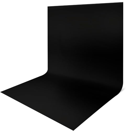 JEBUTU Fotohintergrund Schwarz, 3x6m (9,8x19,6ft) Foto Hintergrund, Großer Faltbare Fotografie Hintergrund Schwarz Waschbares Polyester Backdrop für...