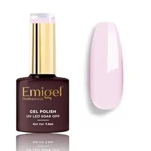 Emigel Professional Milky pink Gel Polish - 008 | Cured With UV LED Lamp | Super Glossy Finish | Quick UV Drying Gel Polish (7.5ml)