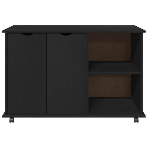 Meuble de rangement noir à roulettes pour classer vos dossiers