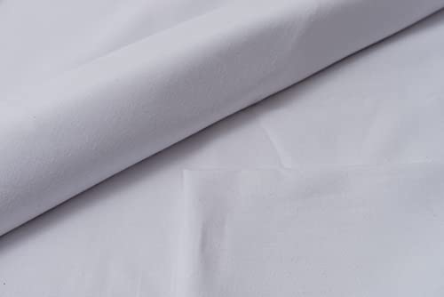 IPEA Baumwollstoff Leichter Weiß -200 cm x 150 cm - Made in Italy - Nähstoffe für Kleidung, Futter, Möbel, Accessoires, Patchwork, Einfarbiger Stoff zum Nähen