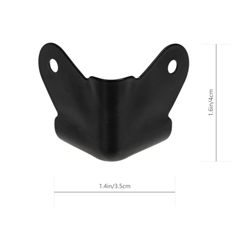 Image of FOMIYES Black Iron Speaker Corner Protectors, 8pcs Metal Box Corner Guards for Furniture, 1.96x1.57x1.57inch, Anti-Collision and Anti-Skid, Includes Screws