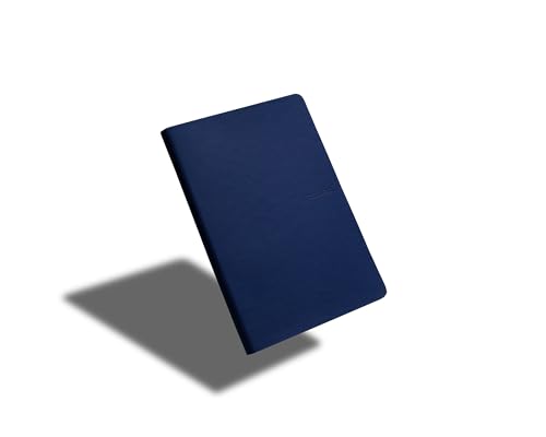 Image of Zequenz A5 Size Dark Navy Blue Slim Notebook Blank Acid Free Paper 200 Pages 80GSM 360 Degree Flexibility 100% Handmade Fountain Pen Friendly Color Series Bookmark Included