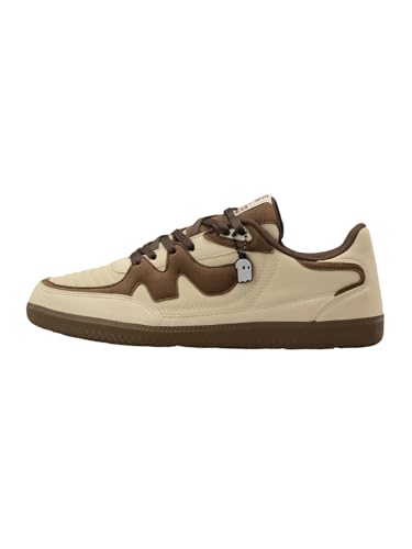 Image of The Souled Store Kanso V2: Beige Women and Girls Low Top Sneakers | Beige & Dark Brown Premium Suede Trainer with Cushioned Insole, Padded Ankle Support & Durable Outsole